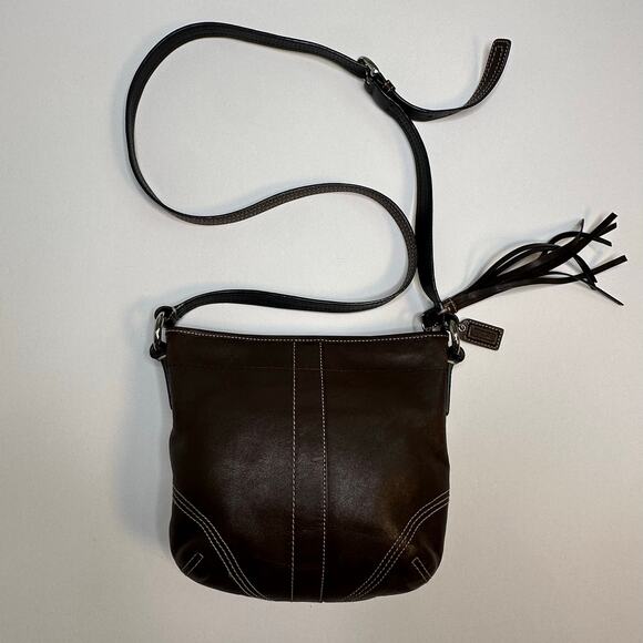 Coach Brown Leather Crossbody Shoulder Bag - Picture 1 of 9